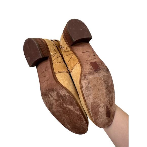 See by Chloe Brown Suede Boots Size 8.5 Strappy Fringe Slip On - Picture 5 of 5